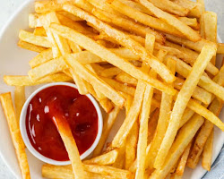 fries with a side of ketchup